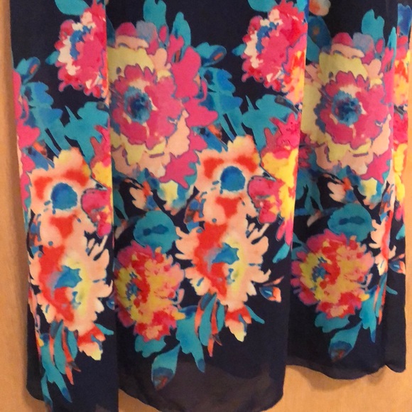 Navy and floral maxi dress - Picture 2 of 5